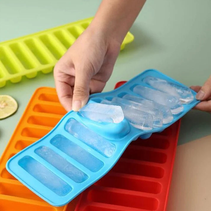 10 Grids Silicone Ice Cue Tray Mold Long Strip Ice Cube