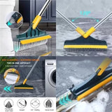 2-in-1 Floor Scrub Brush with Squeegee and 120° Rotating Head