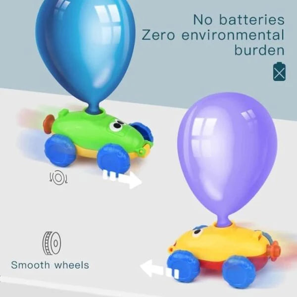 Balloon Powered Pumping Car Toy Set for Toddlers