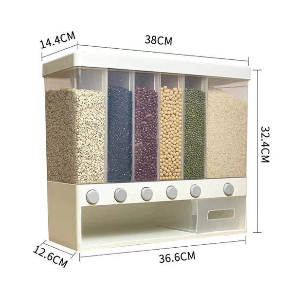 Wall mounted 6 in 1 dispenser