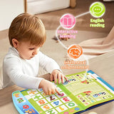 Kids early learning interactive audio book by KidoKraze, featuring colorful pages and buttons for educational fun for children.