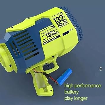 132 Holes Automatic Bubble Machine Racket Launcher For Kids