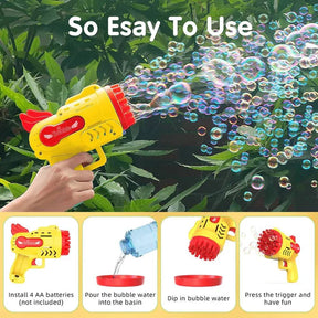 Bubble Machine Gun 29 Holes Blaster For Kids