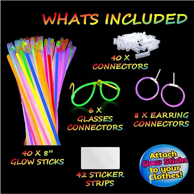 Glowing Costume Set (136 Pieces)