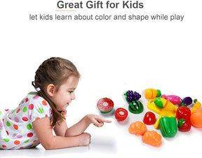 Happy Fruit & Veggie Cut: 13-Piece Pretend Play Food Set for Kids