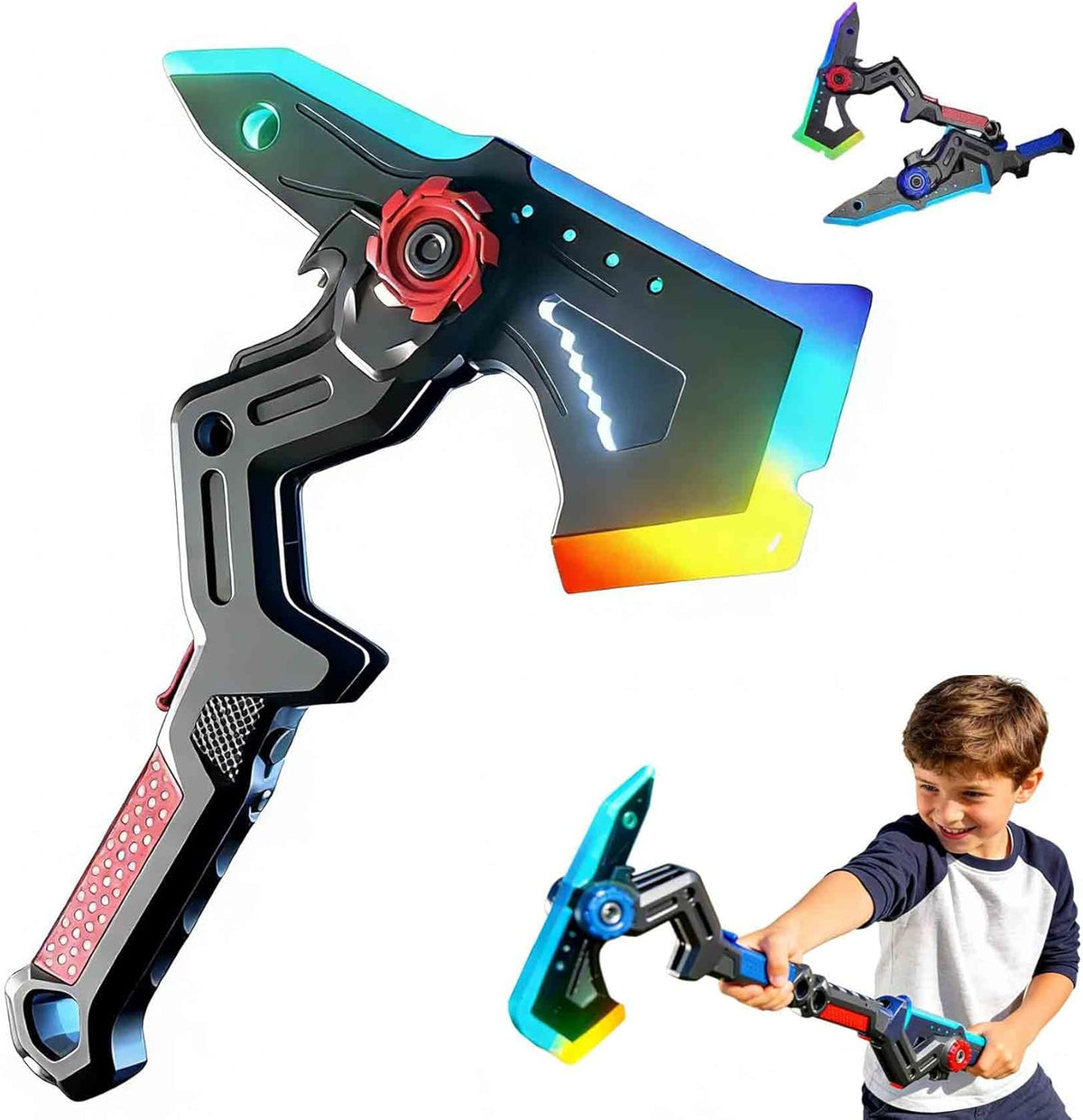 2-in-1 Transforming LED Battle Axe & Sword Toy