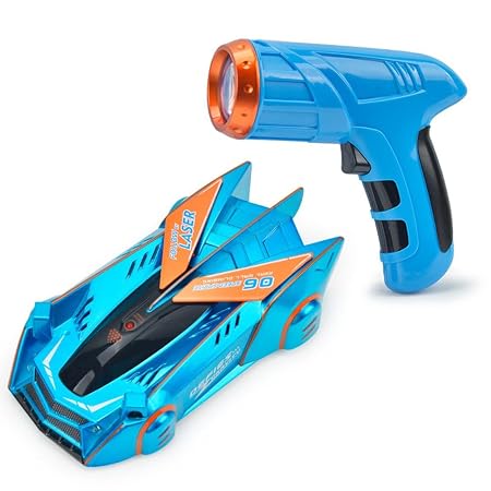 KidoKraze RC 2-in-1 laser wall climbing and ground car demonstrating its sleek design and laser features on a plain background