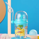 Baby Water Bottle (250ML) Cartoon Whale Children Cup Baby Feeding Bottle Sraw