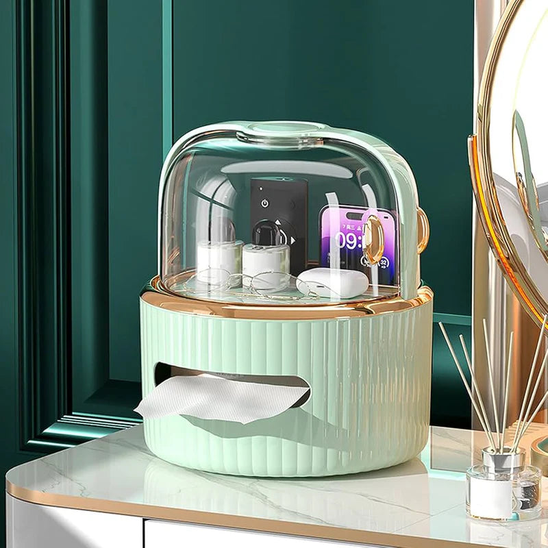 Tissue Box + CosmeticsOrganizer With Acrylic Door