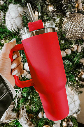 Stainless Steel Vacuum Flask with Straw - 40 oz