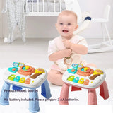 Baby Musical Activity Table – 2-in-1 Cartoon Steering Wheel Driving & Piano Game Center