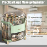 Dust-Proof Cosmetic Storage Box with Hands-Free Flip Cover