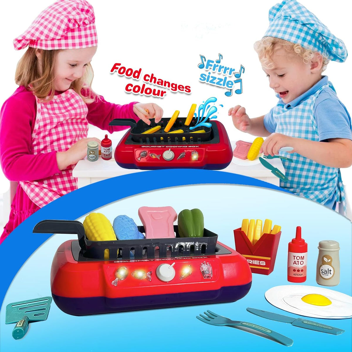 DIY Magic Food Cooking Set – Color-Changing, Bubble-Grill Fun