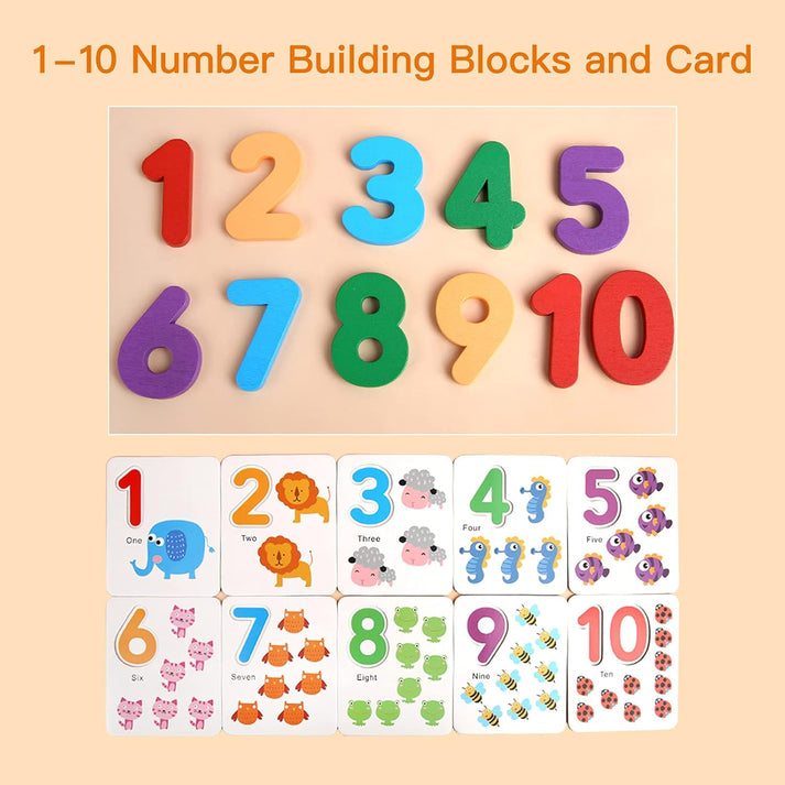 Mathematical Teaching Wooden Card Game For Kids