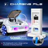 Futuristic Electric RC Concept Car with Interactive Charging Station