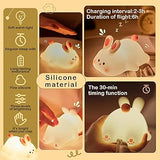 Big Face Rabbit: Tap-to-Change Silicone LED Night Light