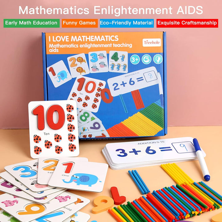 Mathematical Teaching Wooden Card Game For Kids