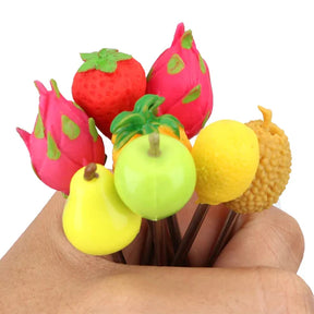 6 Pcs Fruit Pattern Fruit Fork