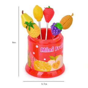 6 Pcs Fruit Pattern Fruit Fork