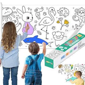 CHILDRENS COLORING DRAWING ROLL STICKER