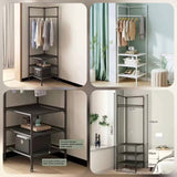 Garment Organizer with 3-Tier Storage Shelves & Multi-Purpose Hanging Hooks