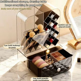 Multifunctional Acrylic Cosmetic Organizer with Dustproof Cover and Storage Drawer