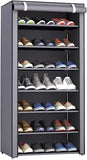 9-Tier Portable Shoe Rack with Dustproof Fabric Cover