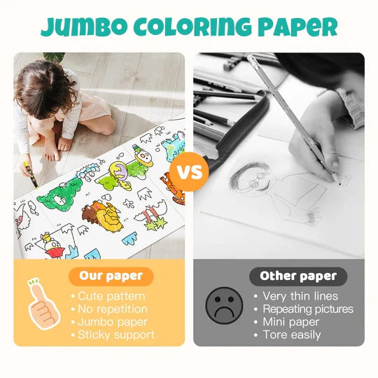 CHILDRENS COLORING DRAWING ROLL STICKER