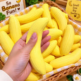 KidoKraze banana-shaped squishy stress relief toy with soft, squeezable texture for relaxation and stress relief.