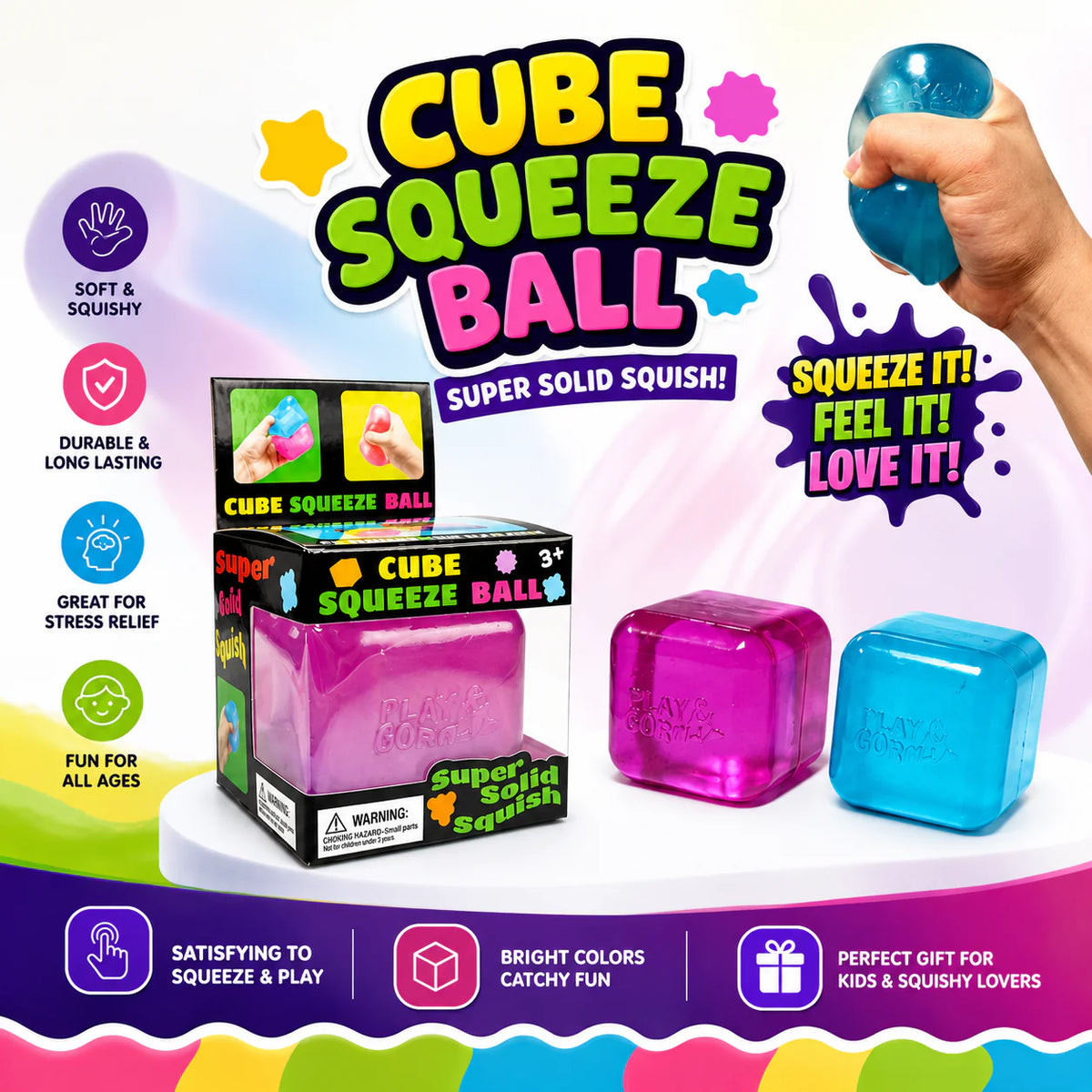 Nee Doh Nice Cube – Sensory Squeeze Stress Toy