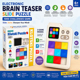 Electronic Brain Teaser Slide Puzzle Game – 1000+ Challenges Klotski Puzzle with LED Display