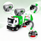 Electric Alloy Vacuum Spray Garbage Truck Toy