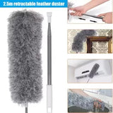 Microfiber Bendable Feather Duster with Extendable Stainless Steel Pole