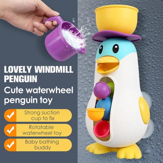 Fun Waterwheel Penguin Bath Toy