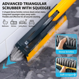 2-in-1 Floor Scrub Brush with Squeegee and 120° Rotating Head