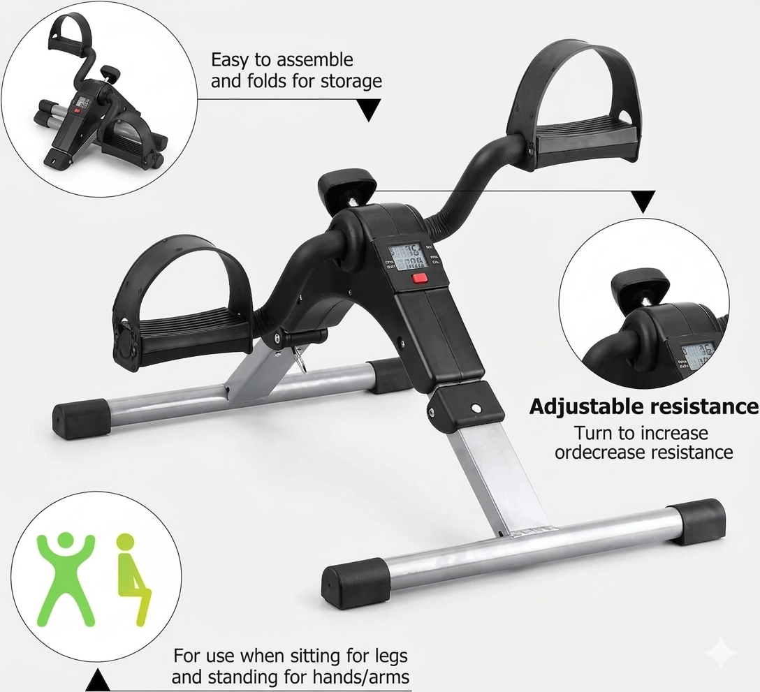 Portable Mini Exercise cycle - Under Desk Pedal Exerciser