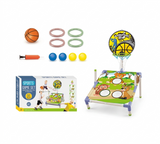 Adjustable Basketball Hoop, Ring Toss & Target Ball Game Center for Toddlers
