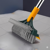 3-in-1 V-Shaped Floor Scrub Brush with Long Handle and Squeegee