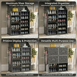DIY Dustproof Shoe Storage Cabinet with Transparent Doors
