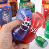 KidoKraze mini soda can squishy toy, soft stress relief squeeze toy with realistic soda can design, perfect for stress relief.