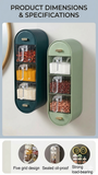 3-Compartment Space-Saving Wall-Mounted Kitchen Organizer & Spice Rack