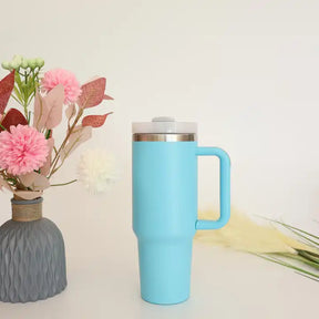 Stainless Steel Vacuum Flask with Straw - 40 oz