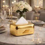 Luxury Electroplated Glossy Tissue Box Holder for Modern Home Decor