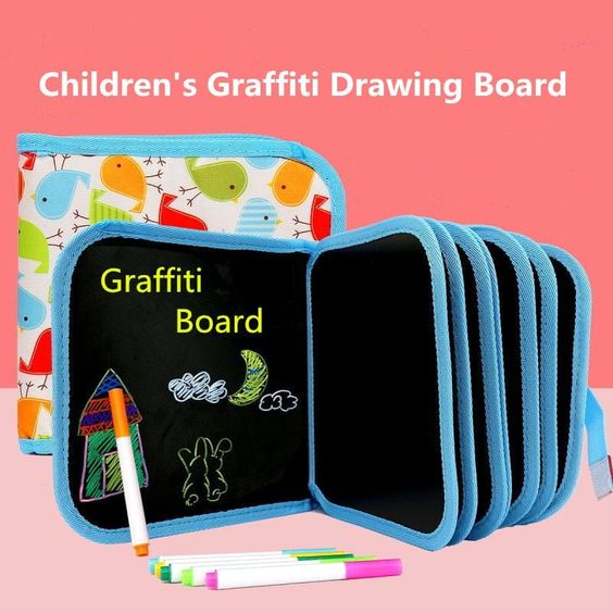 Erasable & Reusable Doodle Magic Book With 3 Markers & 2 Wipes