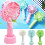 Portable Mini USB Rechargeable Handheld Fan with Desktop Dock Station