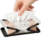 Clear Acrylic Scissor-Lift Tissue Box Holder