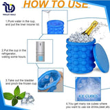 Silicone Ice Cube Maker Bucket Revolutionary Space Saving Ice Genie for Chilling Drinks