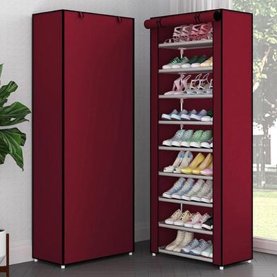 9-Tier Portable Shoe Rack with Dustproof Fabric Cover
