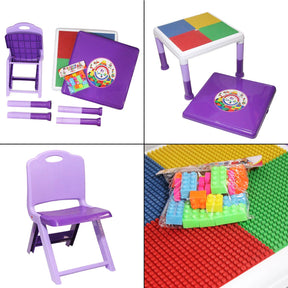 KIds Block Table With 2 Chair