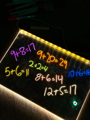 LED Glow Drawing Board for Kids-With Markers